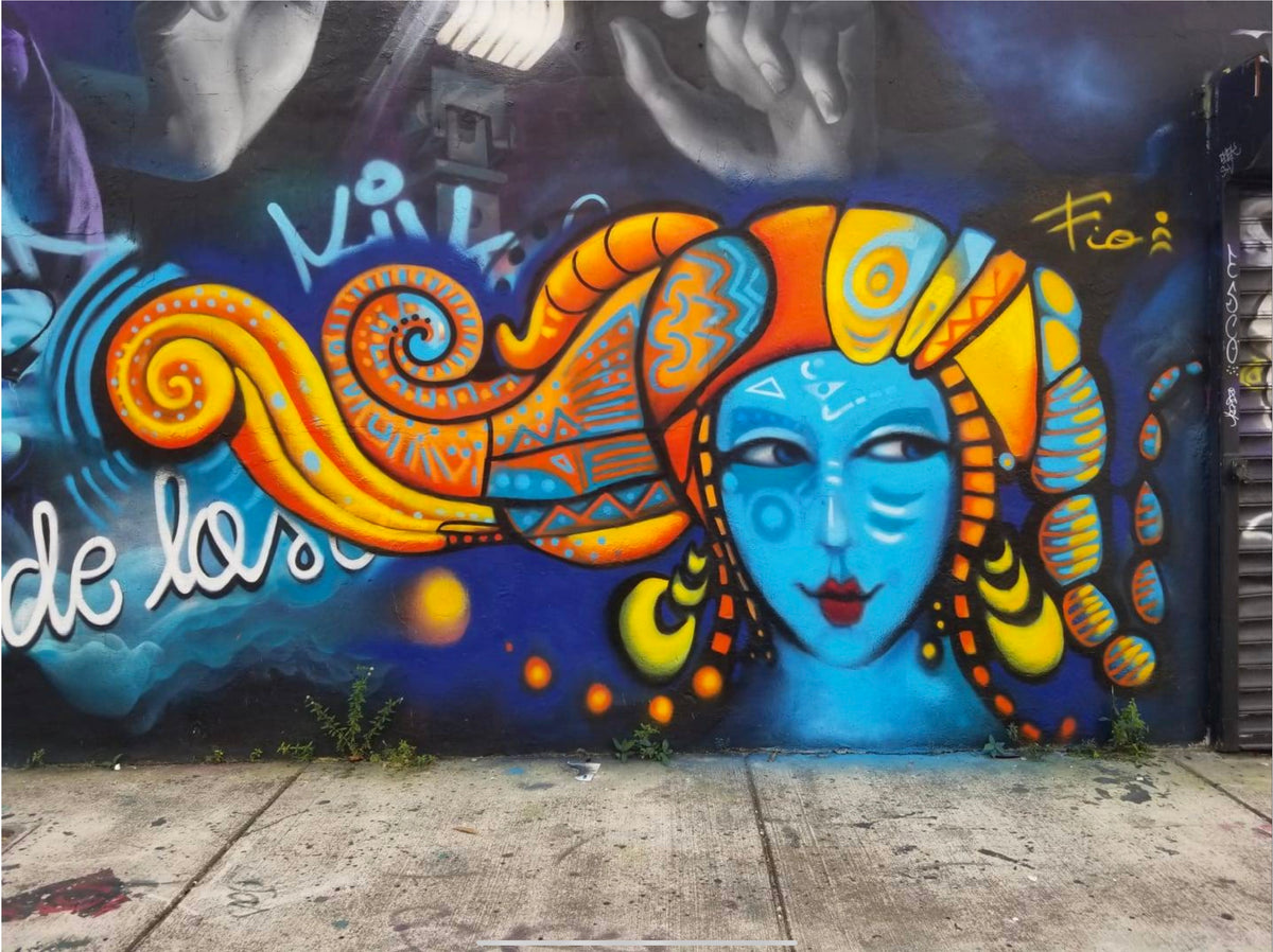 “Mona in Blue ” Mural by Fiorella Podesta, Art by Fio – Artbyfio